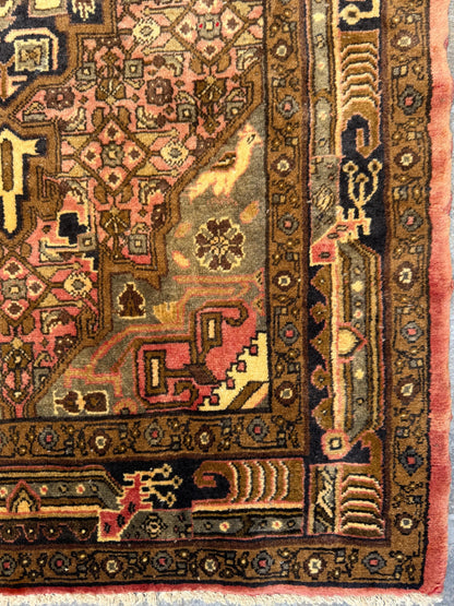 3x5 ft Farmhouse Rug, 1920s Vintage Geometric Wool Carpet, Anatolian Oriental Village Area Rug