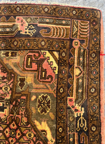 3x5 ft Farmhouse Rug, 1920s Vintage Geometric Wool Carpet, Anatolian Oriental Village Area Rug