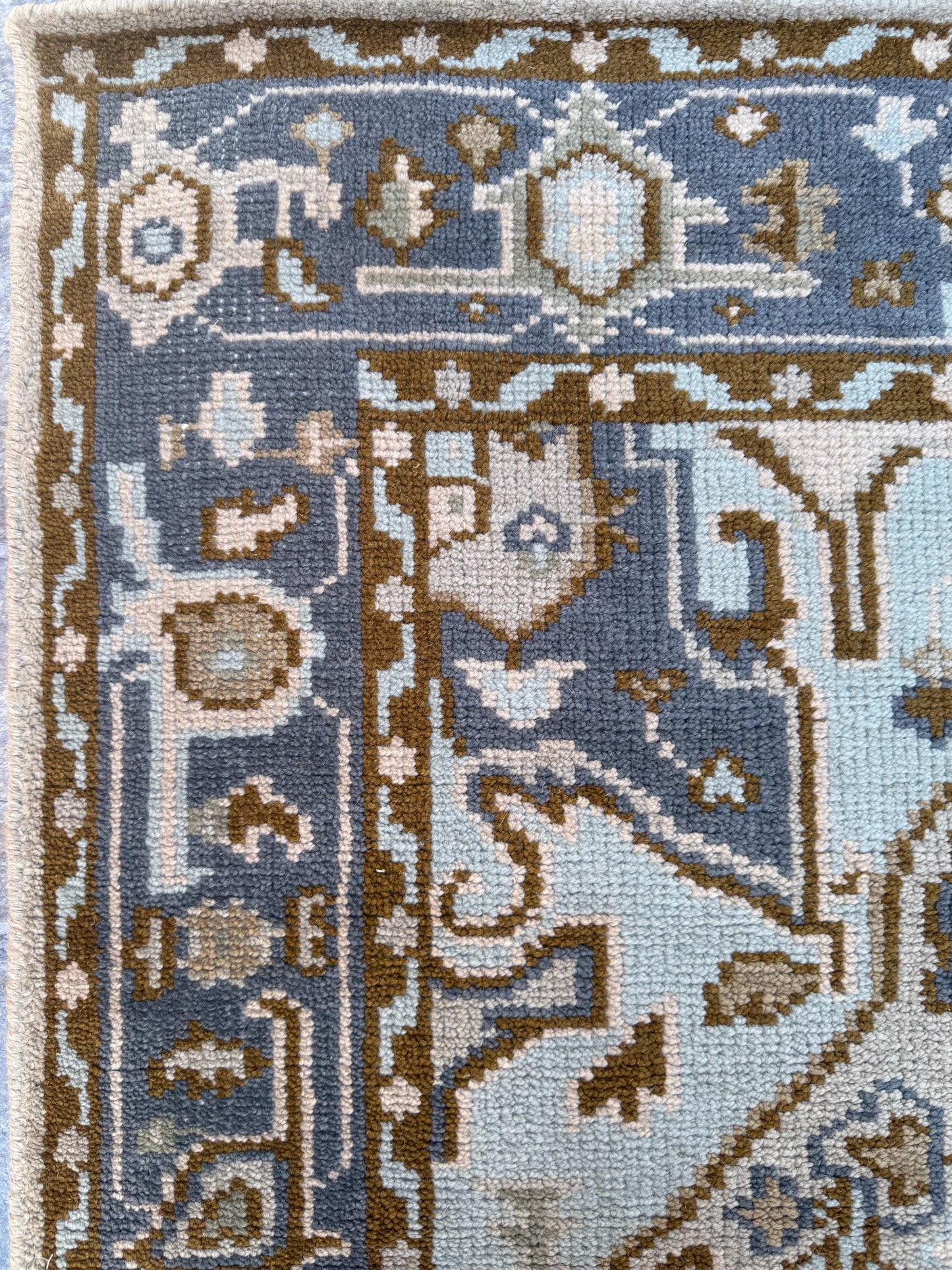 5x7.9 ft Wool Rug: Vintage-Style Kazak Geometric Area Carpet