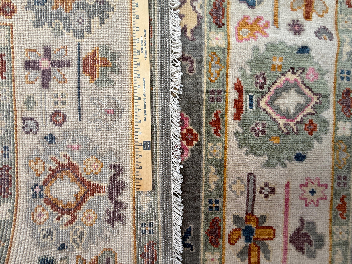 6x9 ft Oushak Hand Knotted Rug: Bohemian Wool Carpet