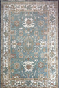 6x9 ft Pastel Oushak Hand Knotted Rug: Bohemian Wool Carpet