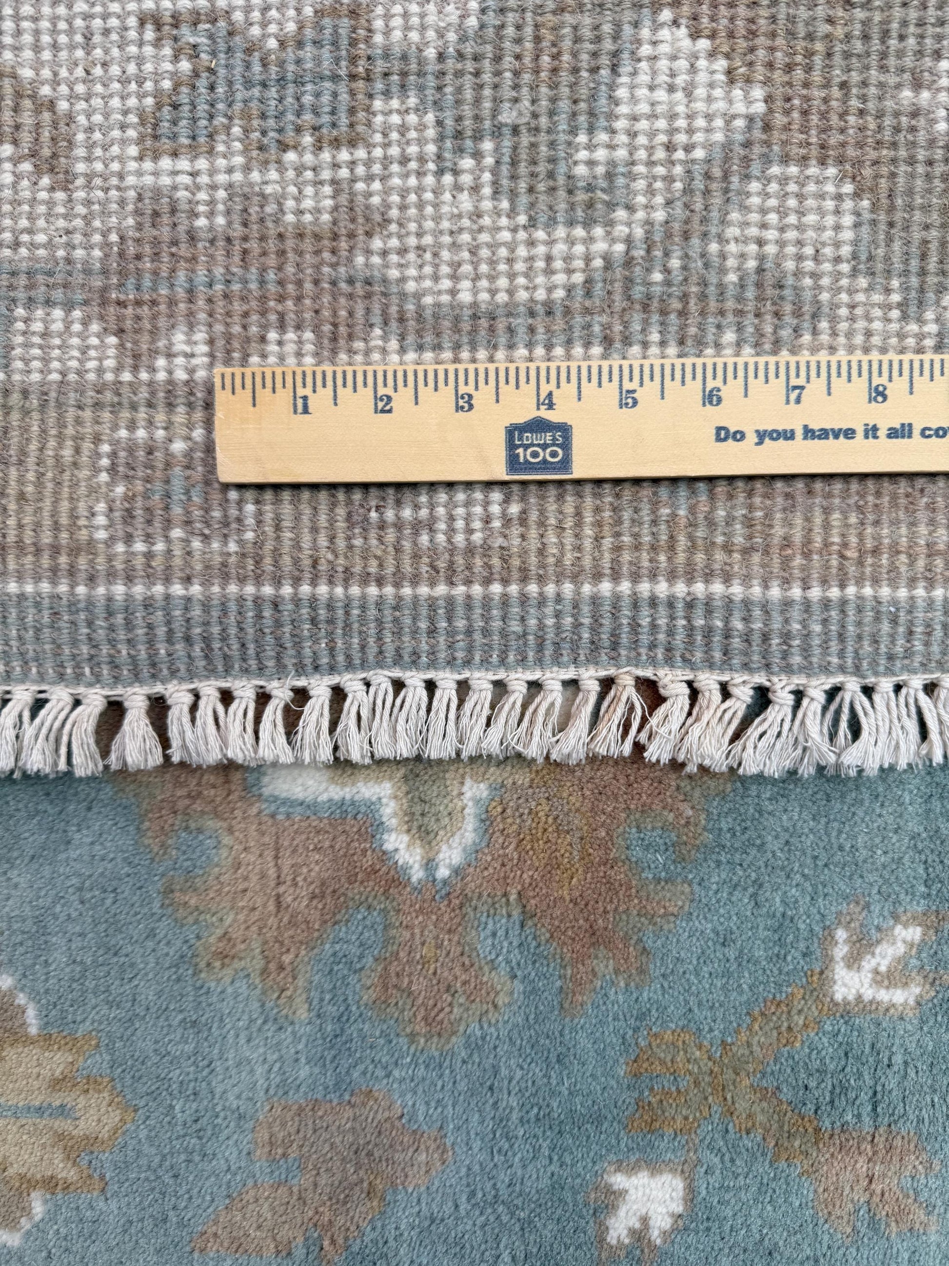 6x9 ft Pastel Oushak Hand Knotted Rug: Bohemian Wool Carpet