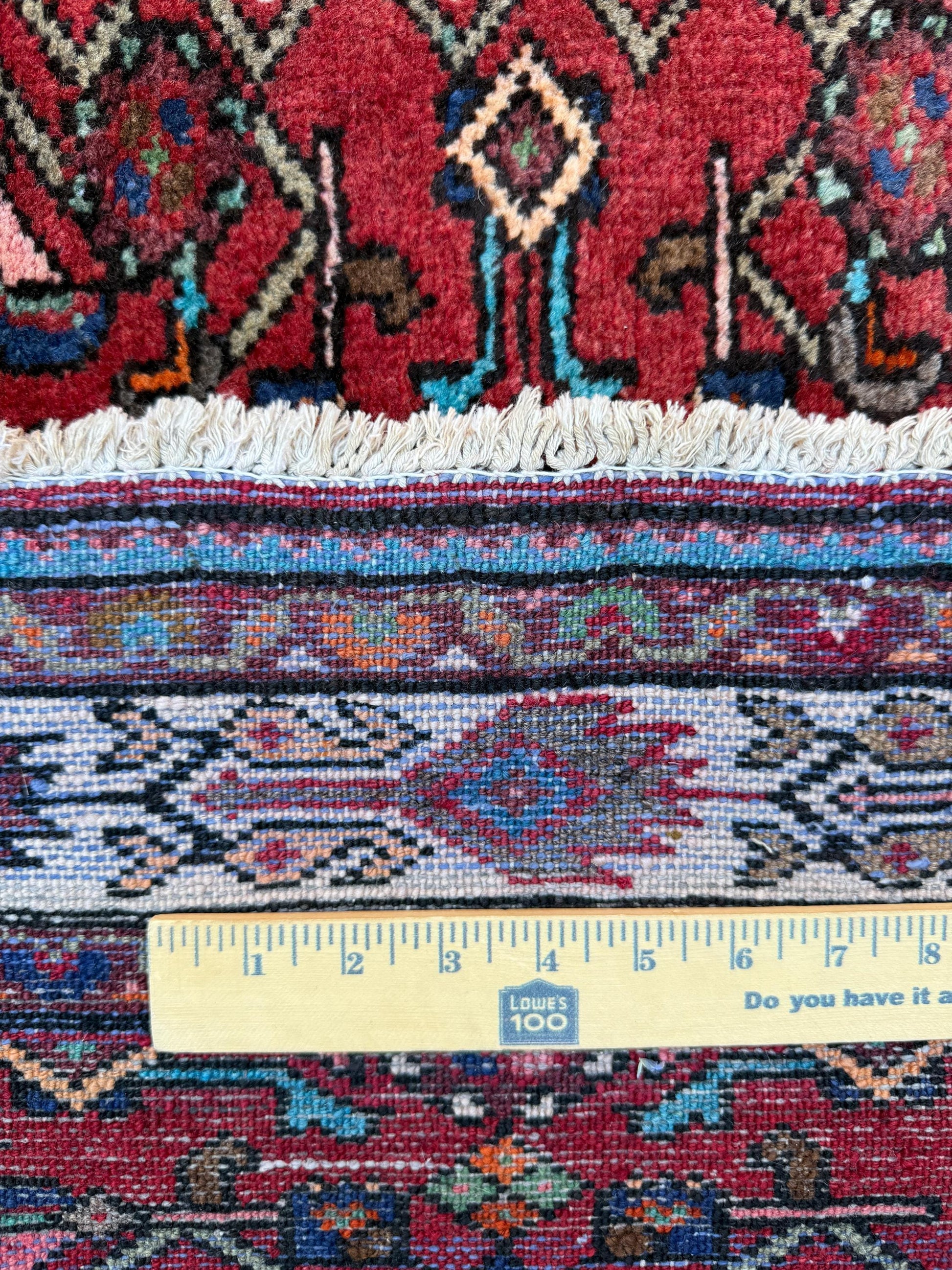 4x11 ft. Vintage 1940s Runner Rug: Hand Knotted Wool Anatolian Village Geometric Carpet