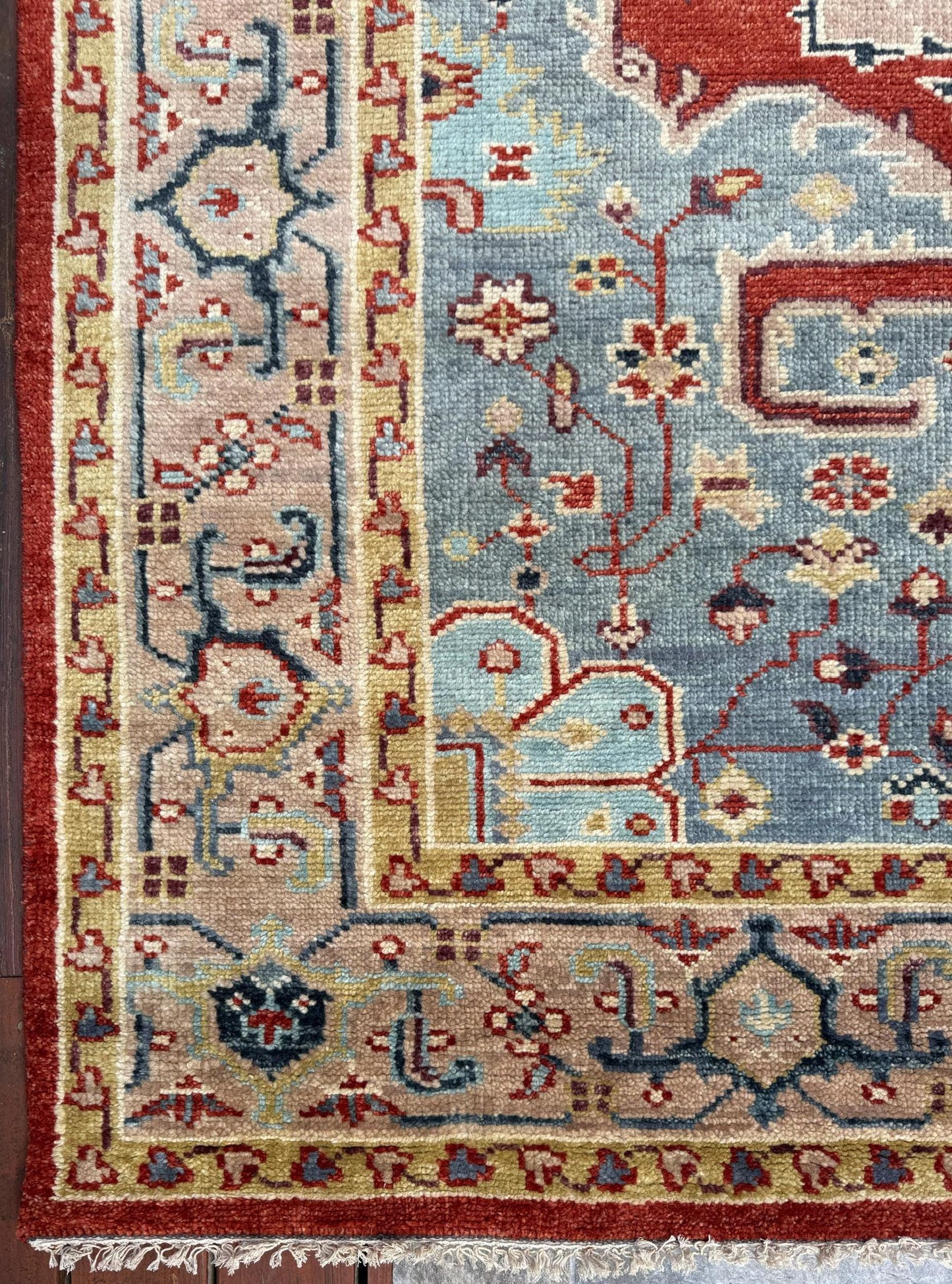 8x10 ft Turkish Heriz Rug: Hand Knotted Wool Oriental Carpet