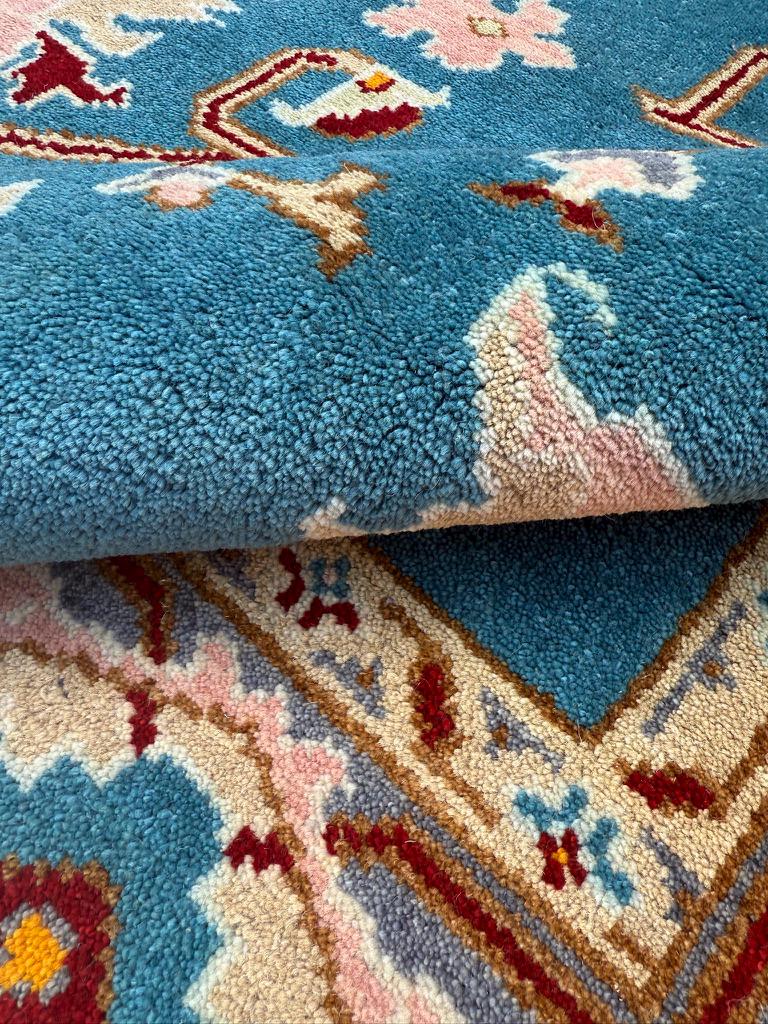9x12 ft. Heriz Rug: Hand-Knotted Wool Modern Serapi Design Carpet