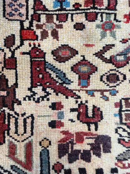 2.2x3.6 ft Vintage Tree of Life Rug: Hand-Knotted Wool Carpet