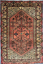 3x4 ft Geometric Village Rug, 1930s Vintage Hand Knotted Wool Carpet, Anatolian Oriental Small Area Rug