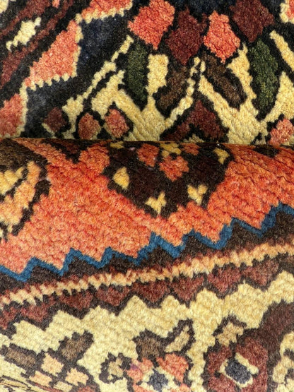 3x4 ft Adana Tribal Rug, 1930s Vintage Geometric Wool Carpet, Hand Knotted Oriental Area Rug