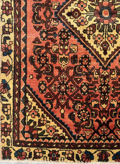 3x4 ft Adana Tribal Rug, 1930s Vintage Geometric Wool Carpet, Hand Knotted Oriental Area Rug