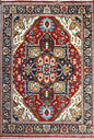 9x12 ft Heriz Rug: Hand-Knotted Wool Carpet, Contemporary Oriental Style