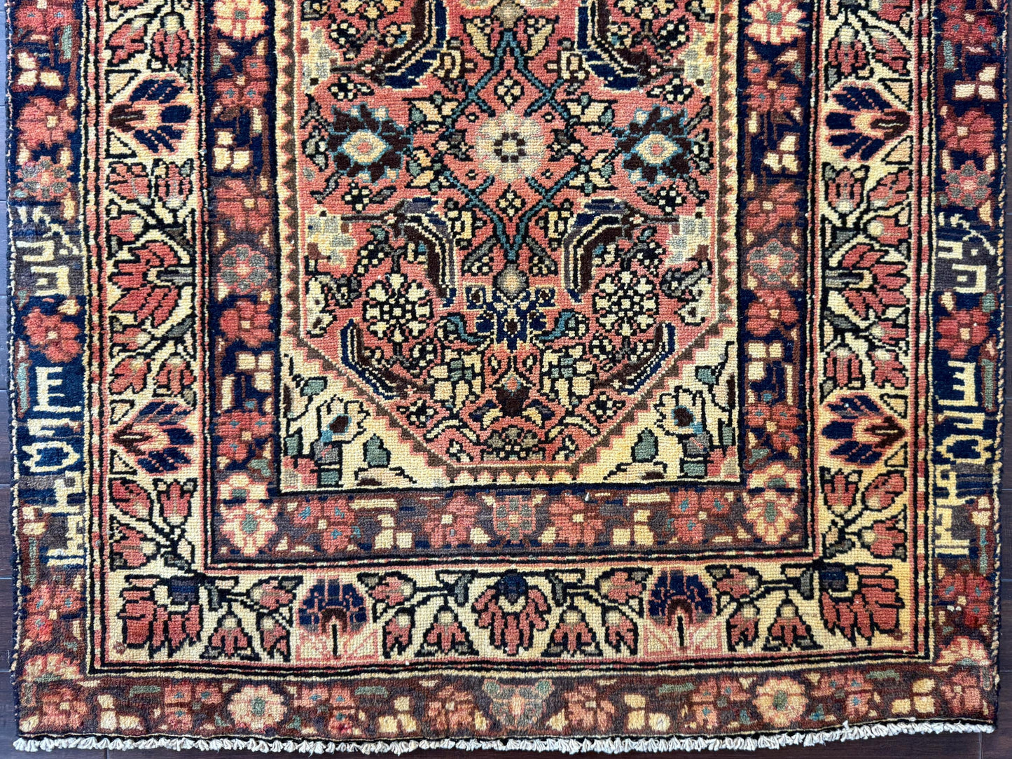 3x10 ft Signed 1940s Vintage Anatolian Runner Rug: Hand Knotted Wool Hallway Carpet, Authentic Village Weaving