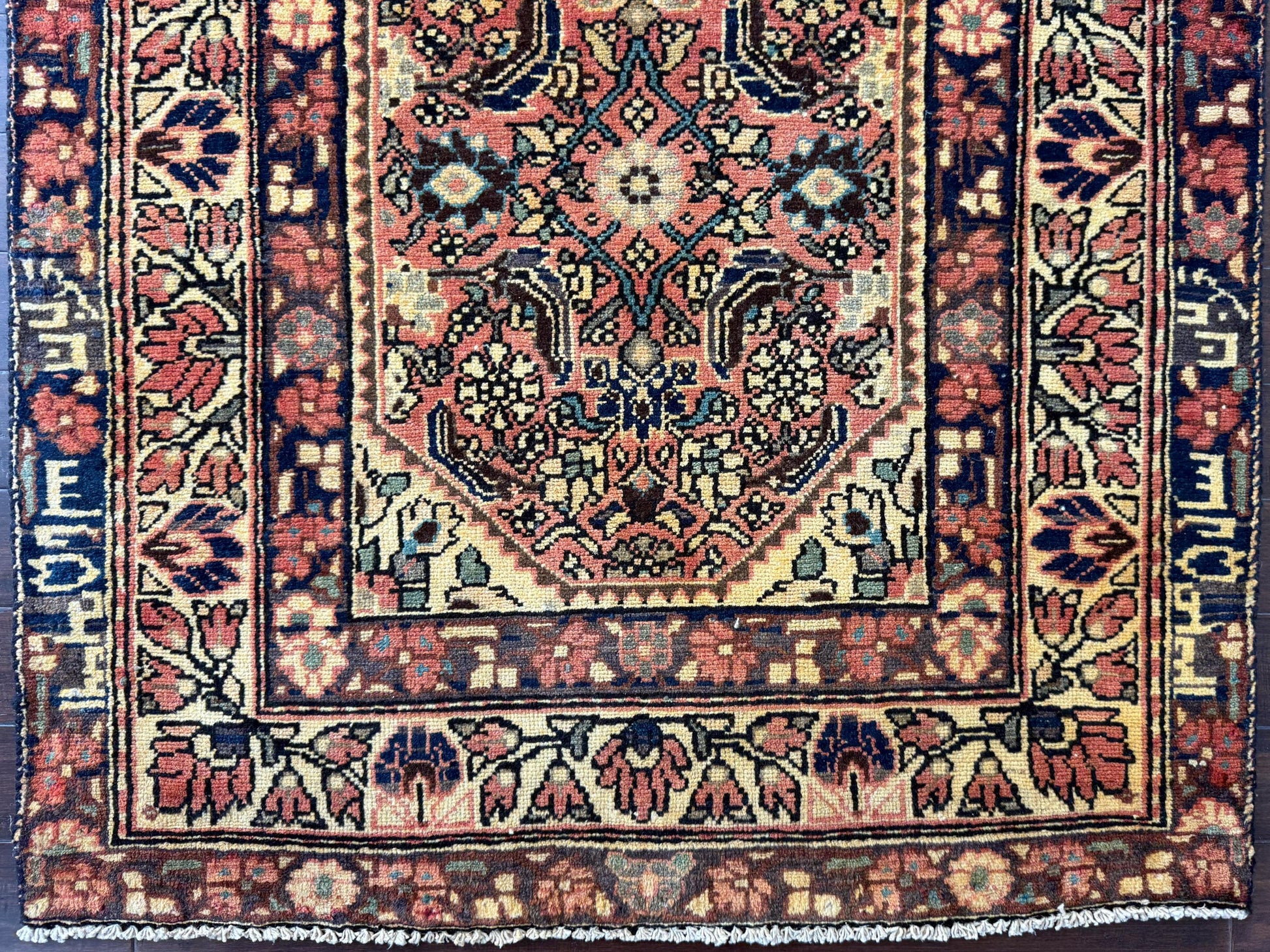 3x10 ft Signed 1940s Vintage Anatolian Runner Rug: Hand Knotted Wool Hallway Carpet, Authentic Village Weaving
