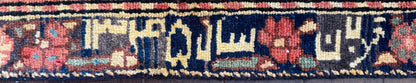 3x10 ft Signed 1940s Vintage Anatolian Runner Rug: Hand Knotted Wool Hallway Carpet, Authentic Village Weaving