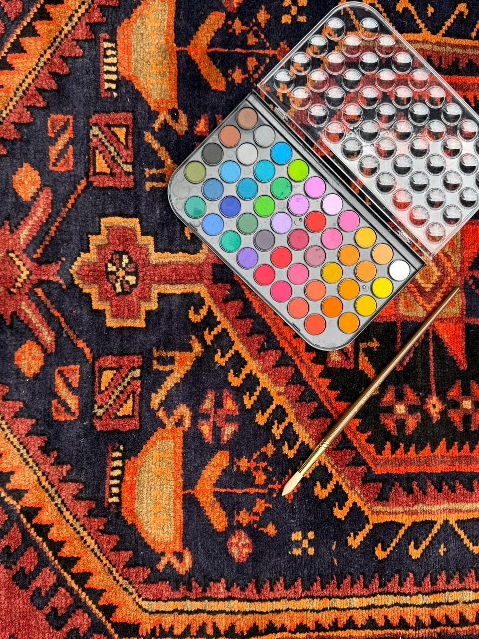 4.8x7 ft Geometric Village Rug, 1930s Vintage Hand Knotted Wool Carpet, Anatolian Oriental Area Rug