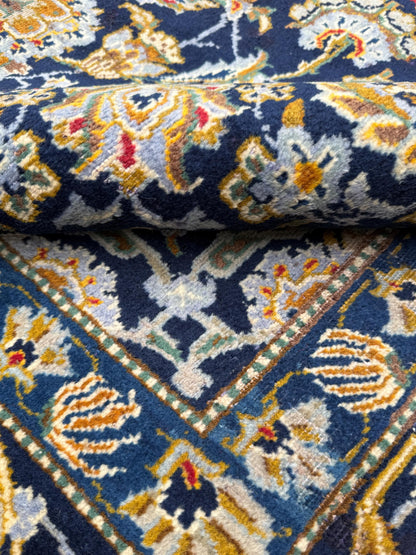 8x12 ft. Signed 1950s Nain Rug: Hand Knotted Wool Bohemian Royal Design