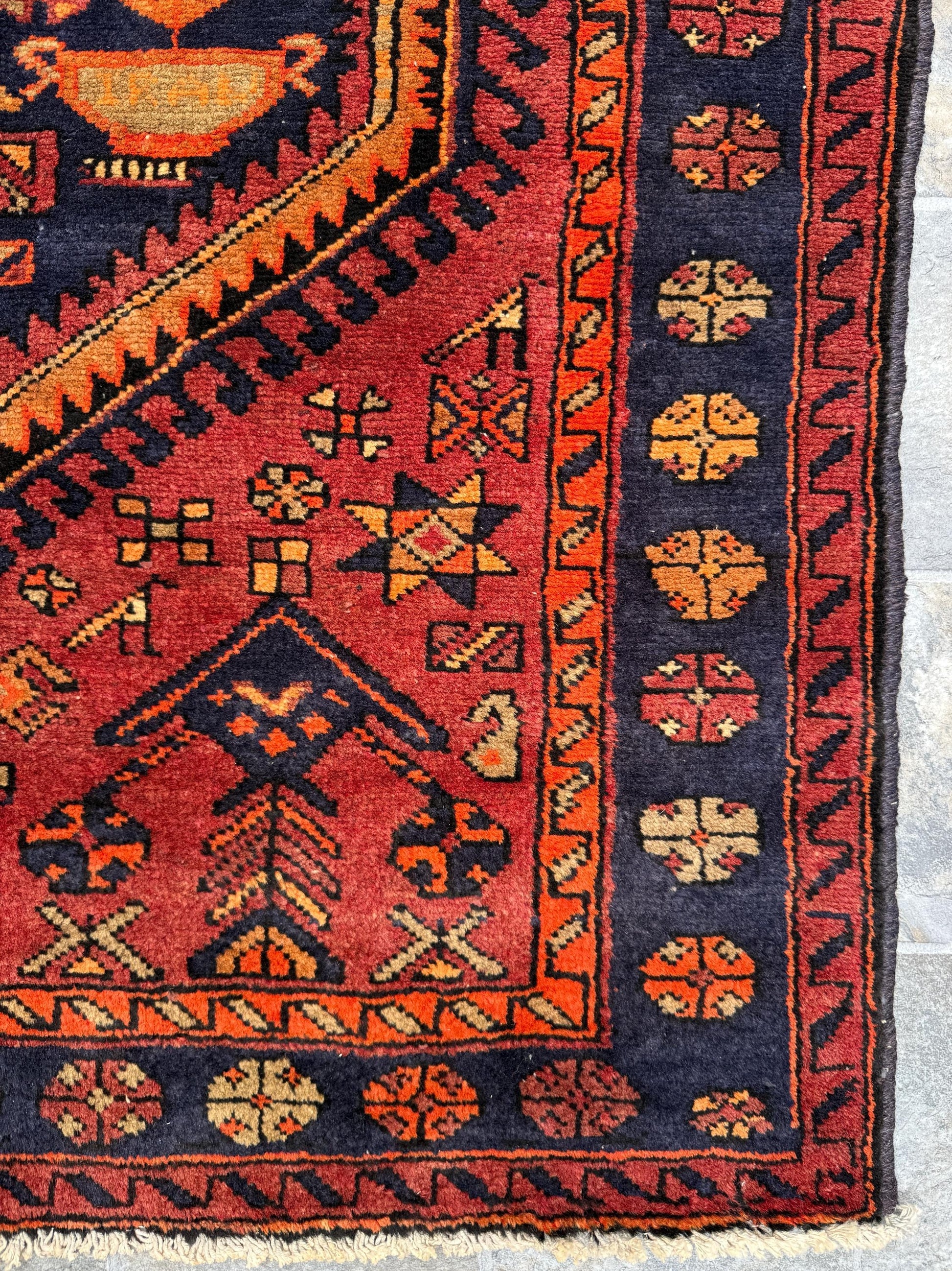 4.8x7 ft Geometric Village Rug, 1930s Vintage Hand Knotted Wool Carpet, Anatolian Oriental Area Rug