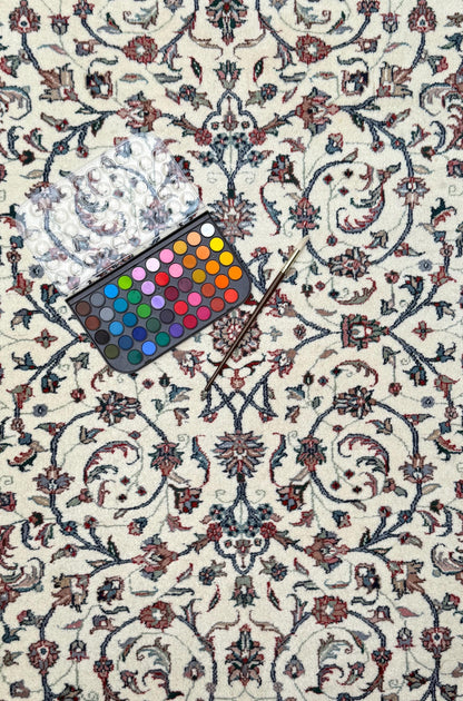 4x7 ft 1960s Vintage Hand-Knotted Wool Tabriz Rug: Oriental Carpet