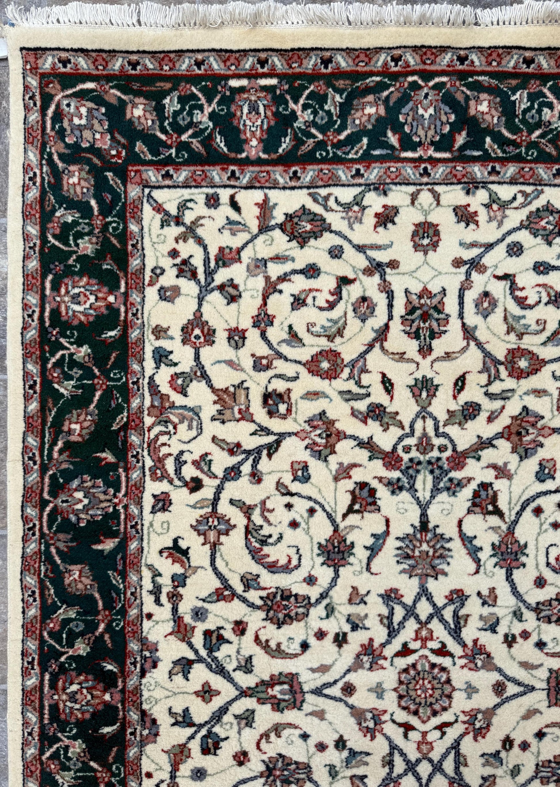 4x7 ft 1960s Vintage Hand-Knotted Wool Tabriz Rug: Oriental Carpet