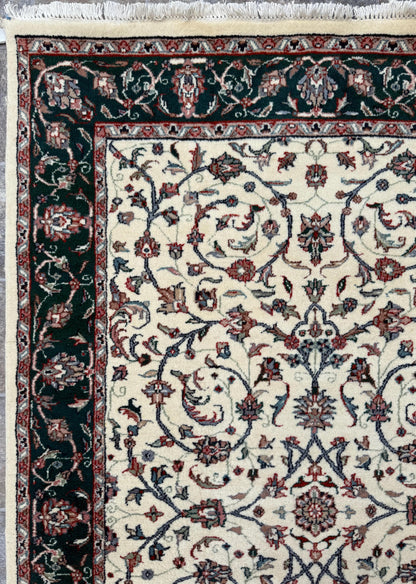 4x7 ft 1960s Vintage Hand-Knotted Wool Tabriz Rug: Oriental Carpet