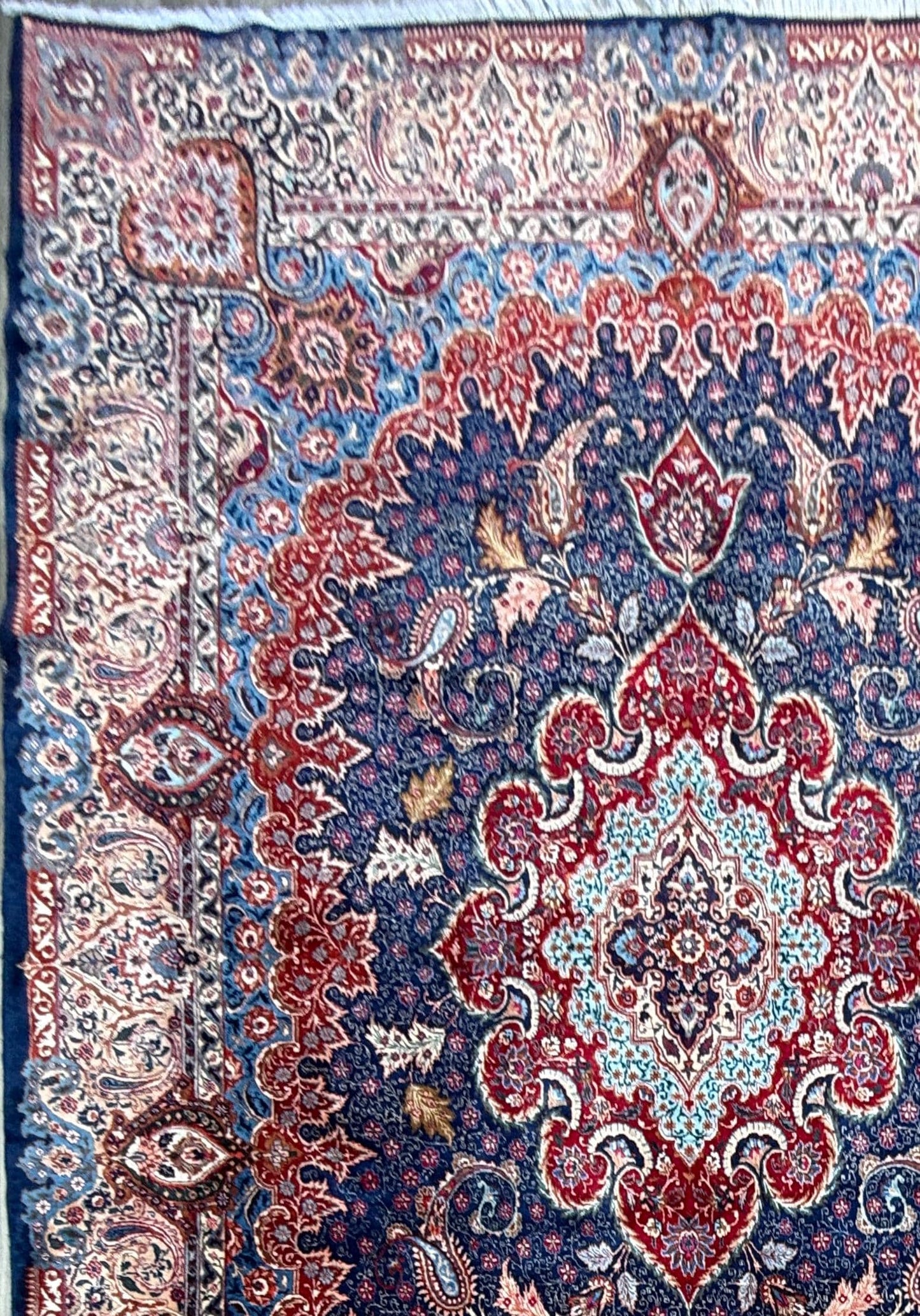 13x10 ft Signed 1960s Kashmarr Wool Rug Vintage Hand-Knotted Carpet