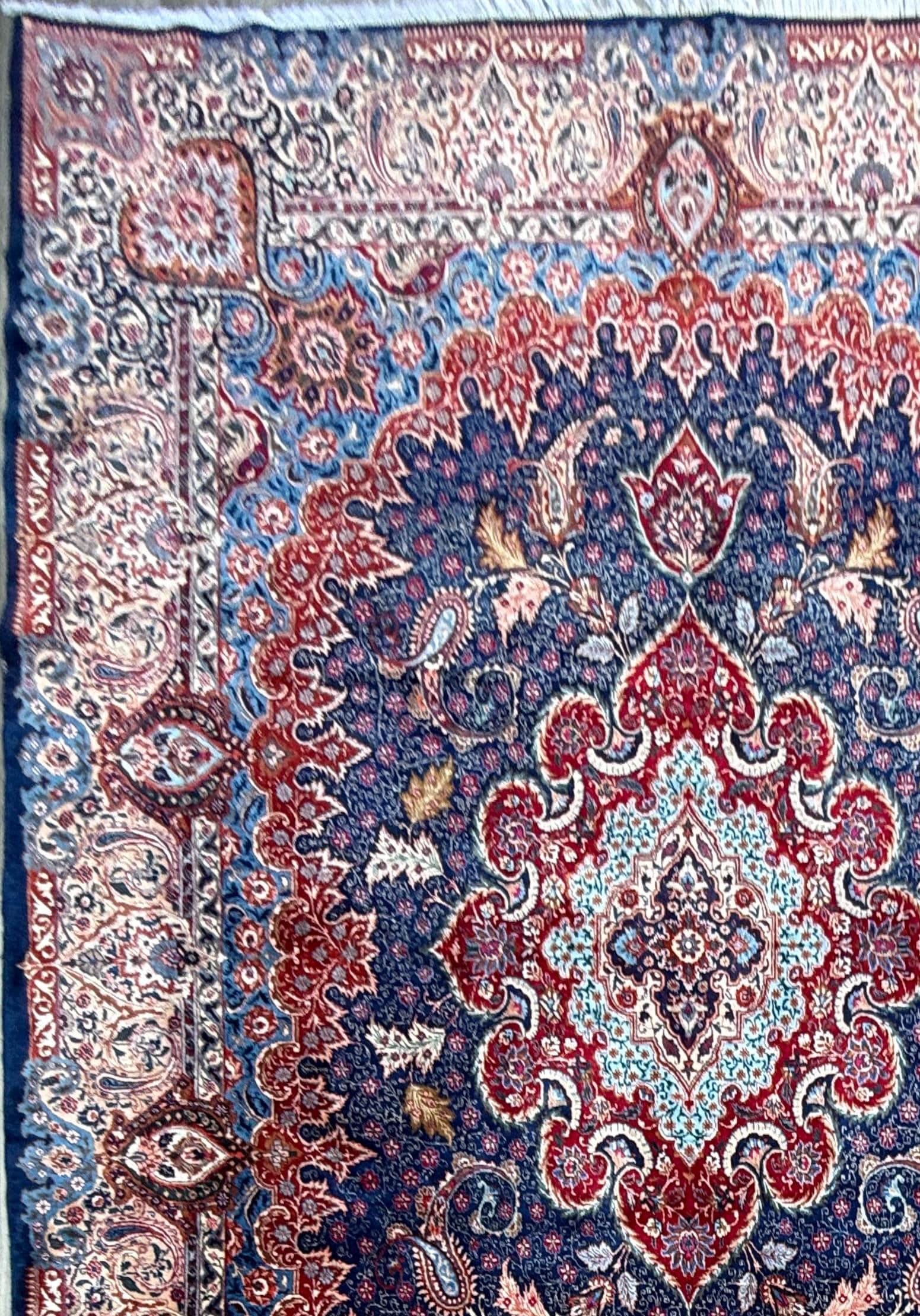 13x10 ft Signed 1960s Kashmarr Wool Rug Vintage Hand-Knotted Carpet