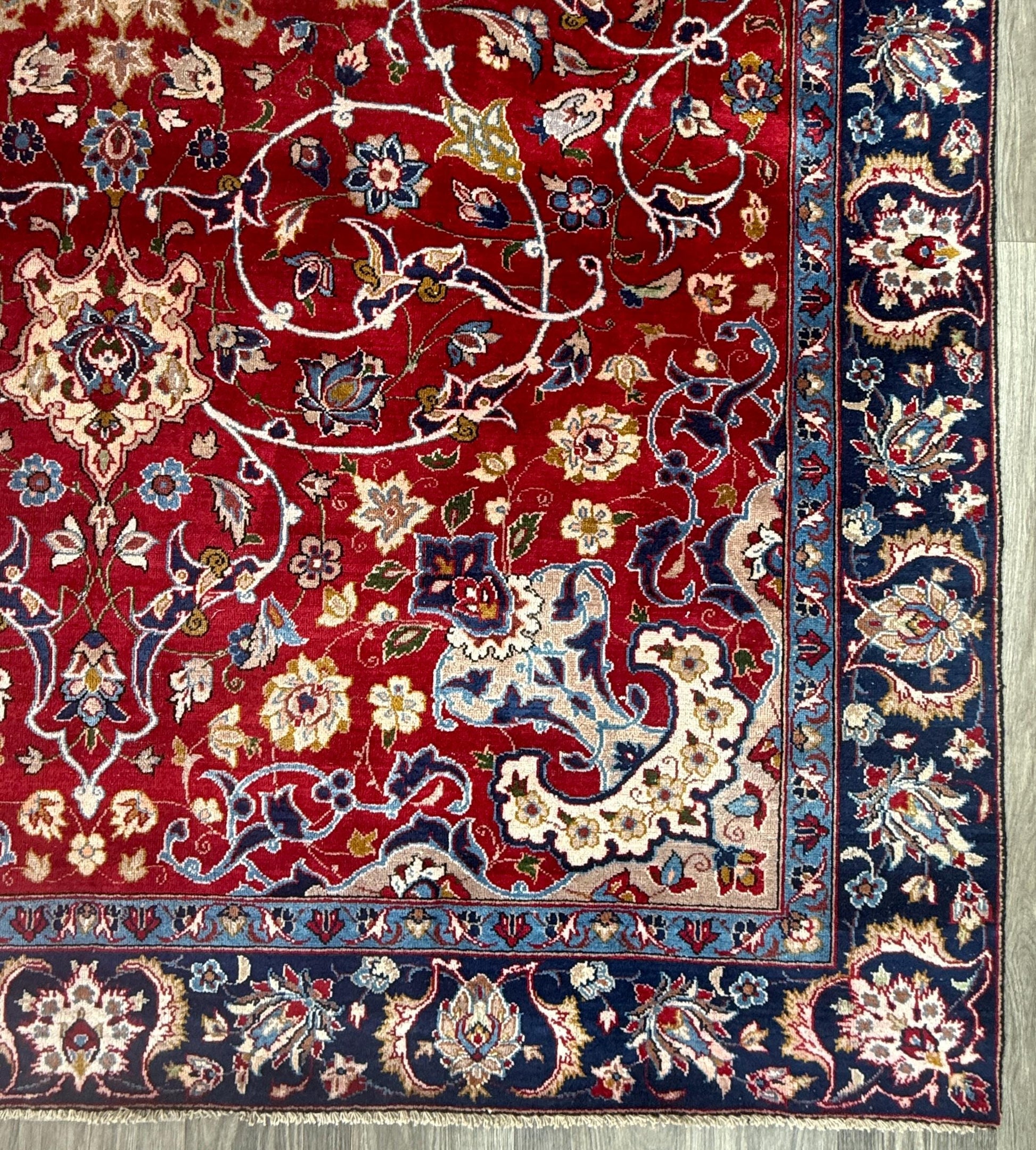 7x10 ft 1950s Vintage Tabriz Wool Rug: Boho Royal Design