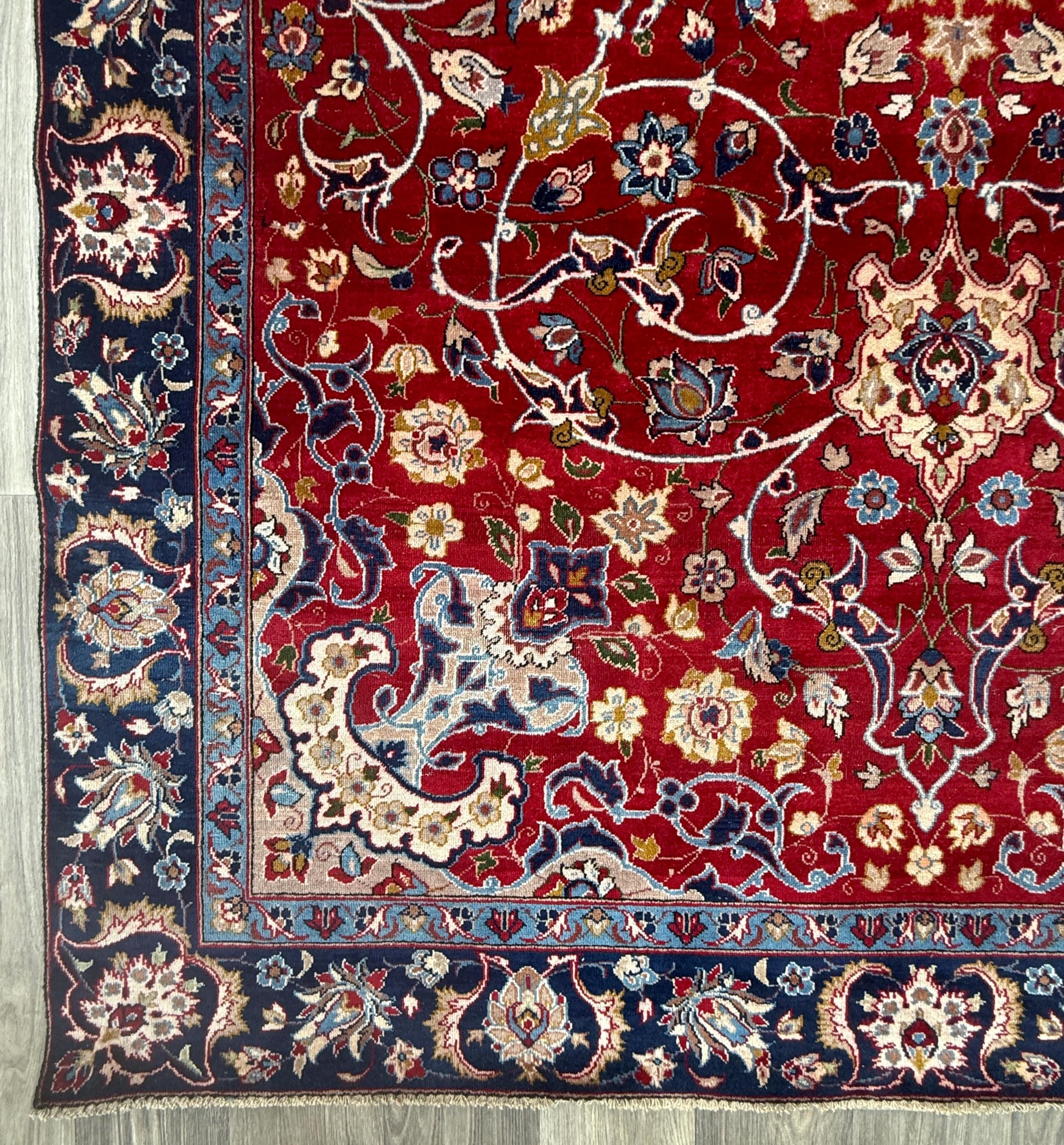 7x10 ft 1950s Vintage Tabriz Wool Rug: Boho Royal Design