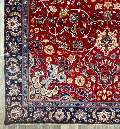 7x10 ft 1950s Vintage Tabriz Wool Rug: Boho Royal Design