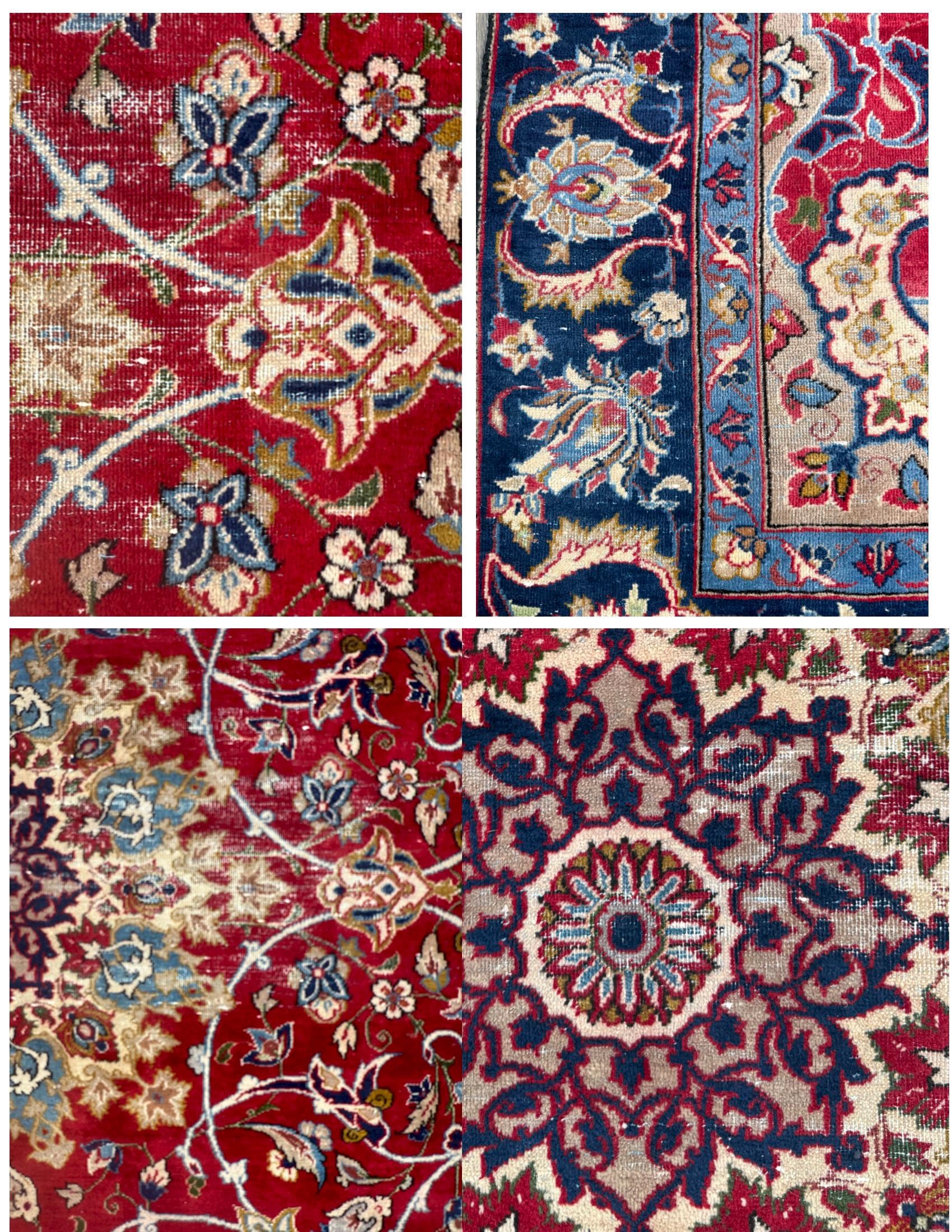 7x10 ft 1950s Vintage Tabriz Wool Rug: Boho Royal Design