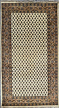 5.4x3 ft Badam Gul Mir 1990s Vintage Wool Rug: Hand Knotted Oriental Carpet, Small Geometric Tribal Area Rug