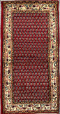 4.3x2.2 ft Vintage 1980s Badam Gul Mir Rug: Hand Knotted Wool Oriental Carpet, Small Geometric Tribal Accent