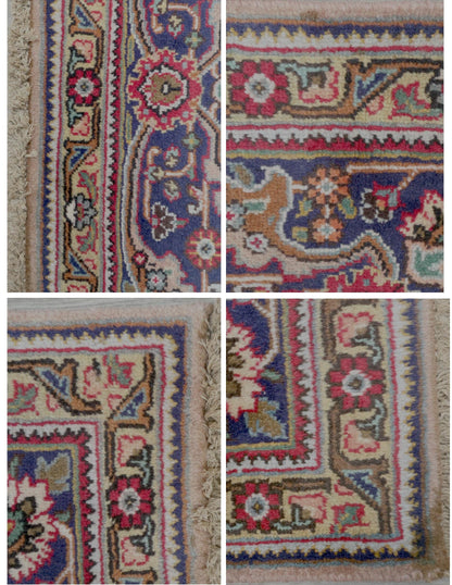 8.4x11.5 ft. Vintage 1940s Kashan Royal Design Rug: Hand Knotted Wool Oriental Bohemian Large Carpet