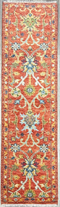 2.5x9 ft Oushak Runner Rug: Modern Multicolored Handmade Bohemian Carpet