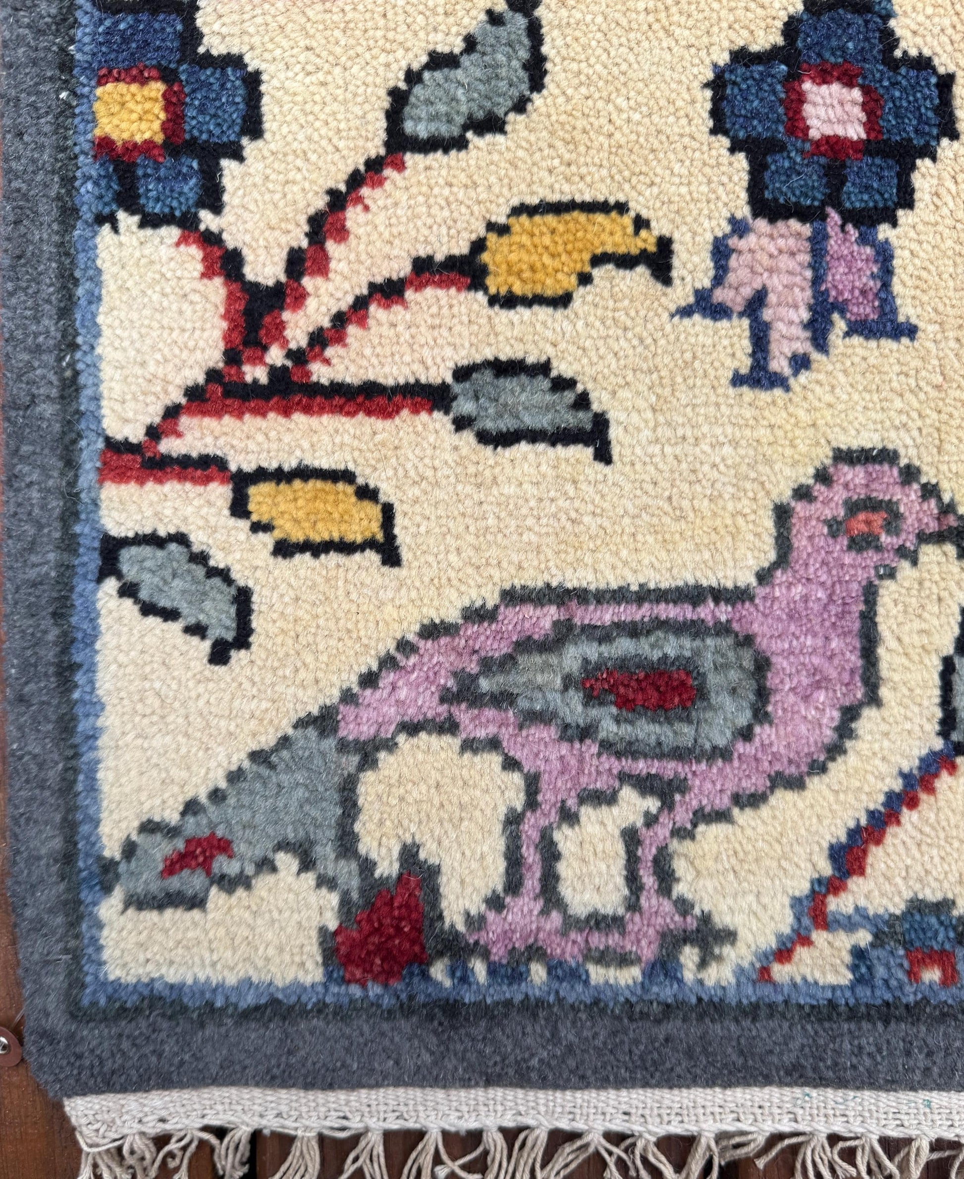 2x3 ft. Tree of Life Wool Rug: Handmade Turkish Oushak Carpet