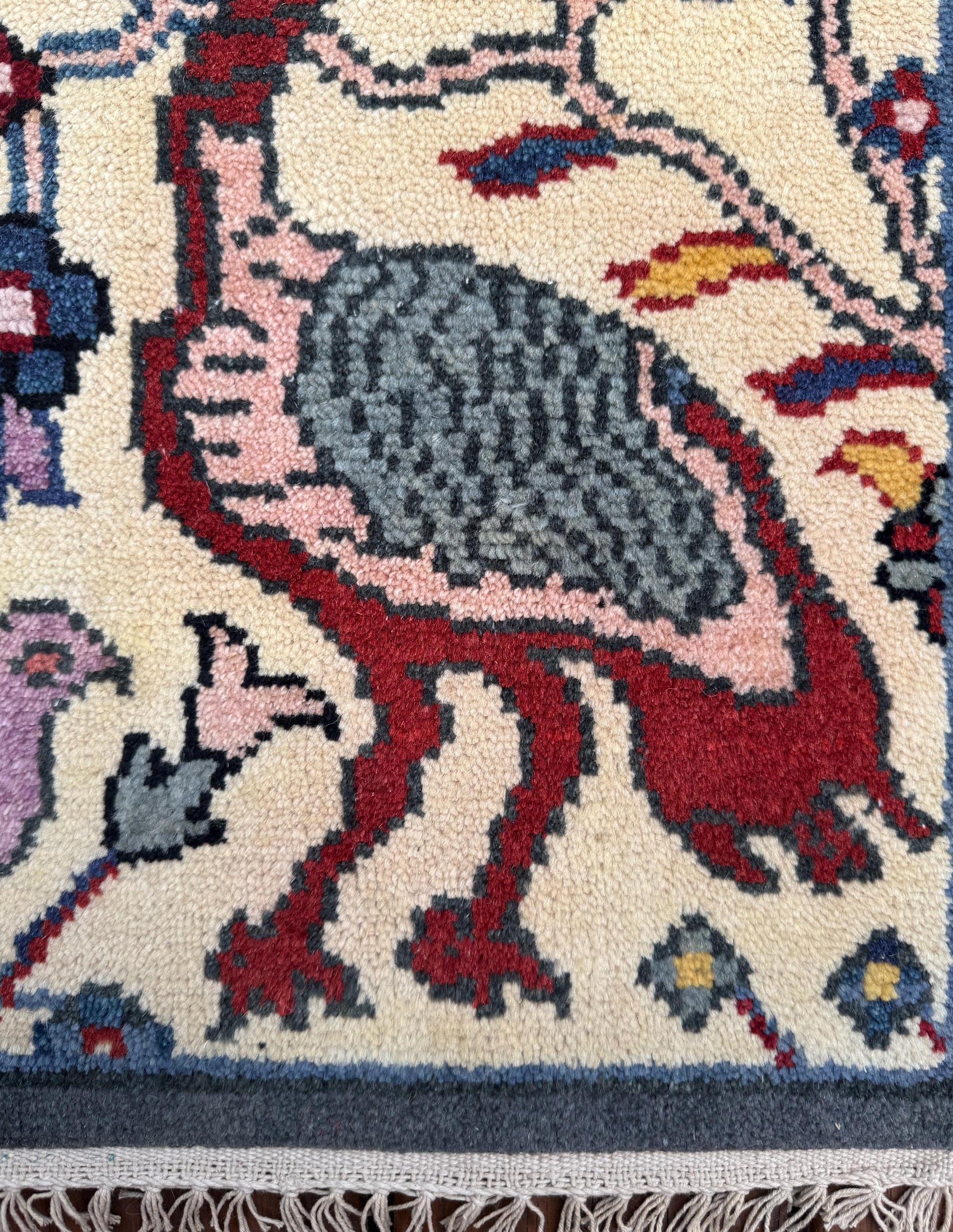2x3 ft. Tree of Life Wool Rug: Handmade Turkish Oushak Carpet