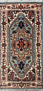 2x4 ft. Hand-Knotted Turkish Serapi Heriz Wool Rug: Vibrant Accent Carpet