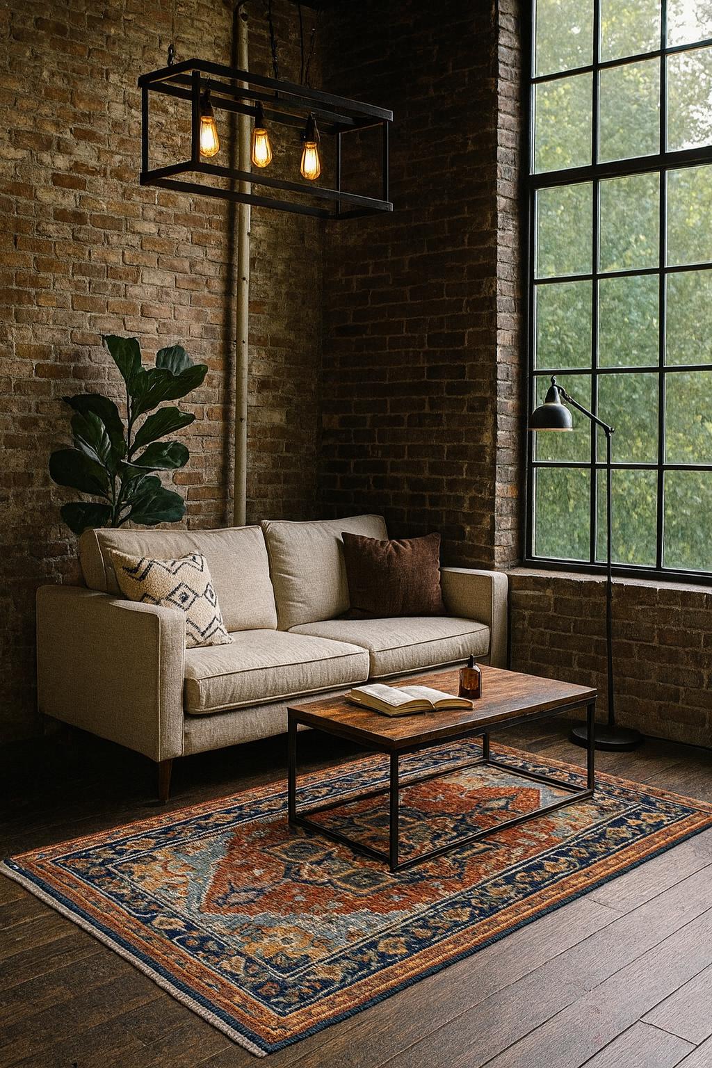 4x6.3 ft Modern Oushak Rug: Multicolored Hand Knotted Wool Bohemian Area Rug