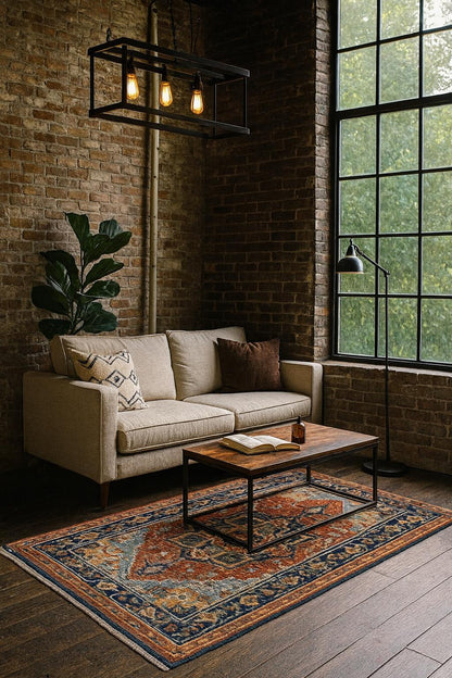 4x6.3 ft Modern Oushak Rug: Multicolored Hand Knotted Wool Bohemian Area Rug