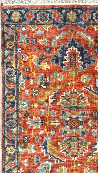 3x5 ft. Bohemian Turkish Oushak Rug, Hand Knotted Contemporary Carpet