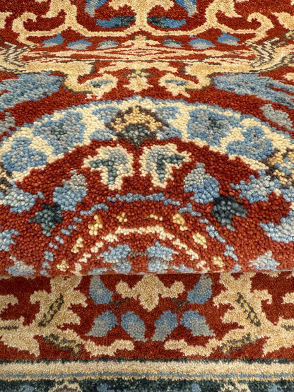 3x5 ft Hand Knotted Wool Oushak Rug: Tree of Life and Birds Design