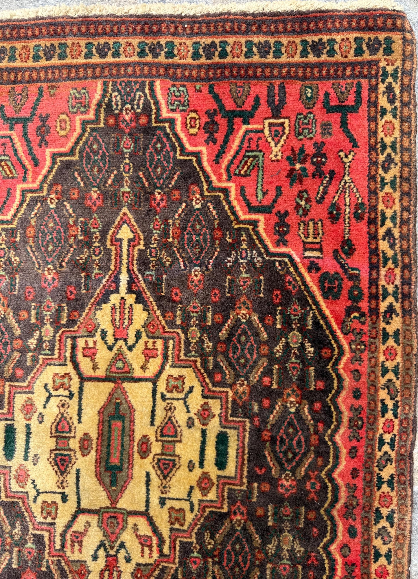 2x3 ft Vintage Anatolian Rug: 1930s Hand-Knotted Wool Geometric Carpet