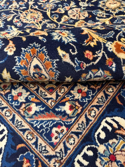 10x12 ft Vintage 1930s Royal Design Rug: Hand Knotted Wool Carpet, Bohemian Oriental Large Area Rug