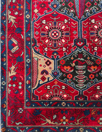 7x4 ft Vintage Hand-Knotted Hamidoun Rug: Bohemian Wool & Acrylic Carpet