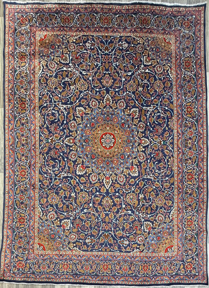 10x13 ft. 1960s Hand Knotted Kashmar Rug: Vintage Gonbad Wool Area Rug