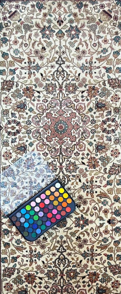 13x3 ft Vintage Qashoun 1970s Hand Knotted Wool Runner Rug