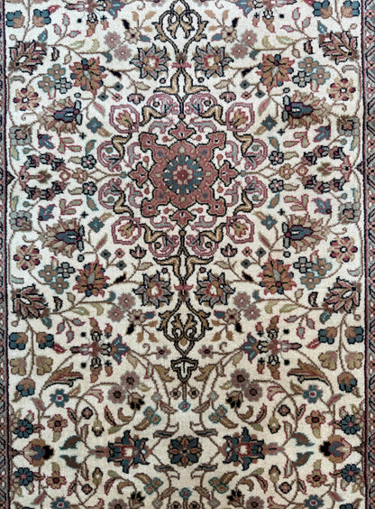 13x3 ft Vintage Qashoun 1970s Hand Knotted Wool Runner Rug