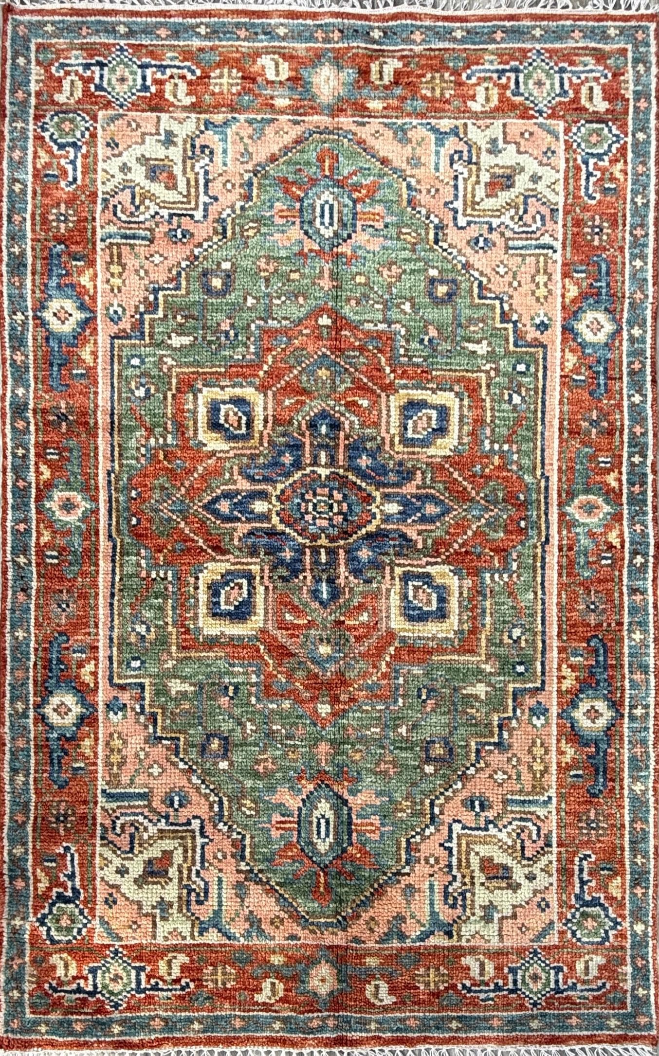 4x6 ft Oushak Hand Knotted Rug: Bohemian Turkish Contemporary Wool Area Rug