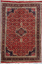 8x5 ft Vintage Bijar Tribal Wool Rug: 1950s Hand-Knotted Oriental Carpet
