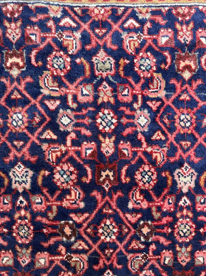 3.10x11 ft Anatolian Vintagev1930s Geometric Runner: Hand Knotted Wool Oriental Village Rug