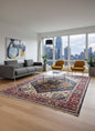 9x12 ft. Heriz Serapi Rug: Hand Knotted Wool Geometric Medallion Oriental Large Area Carpet
